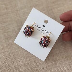 kate spade Jet gold Tone Cushion Cut Cubic Zirconia Drop Earrings